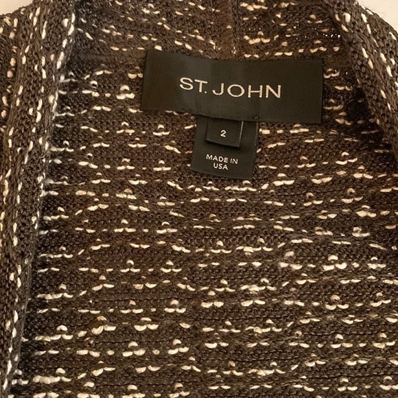 ST. JOHN OPEN DRAPE KNIT CARDIGAN SIZE 2 - Picture 2 of 8
